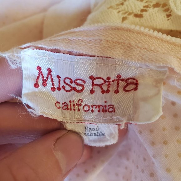 Miss Rita CA Pink Swiss Dot Lace Maxi Dress Cosplay Costume Prom Garden Party‎ - Picture 5 of 5